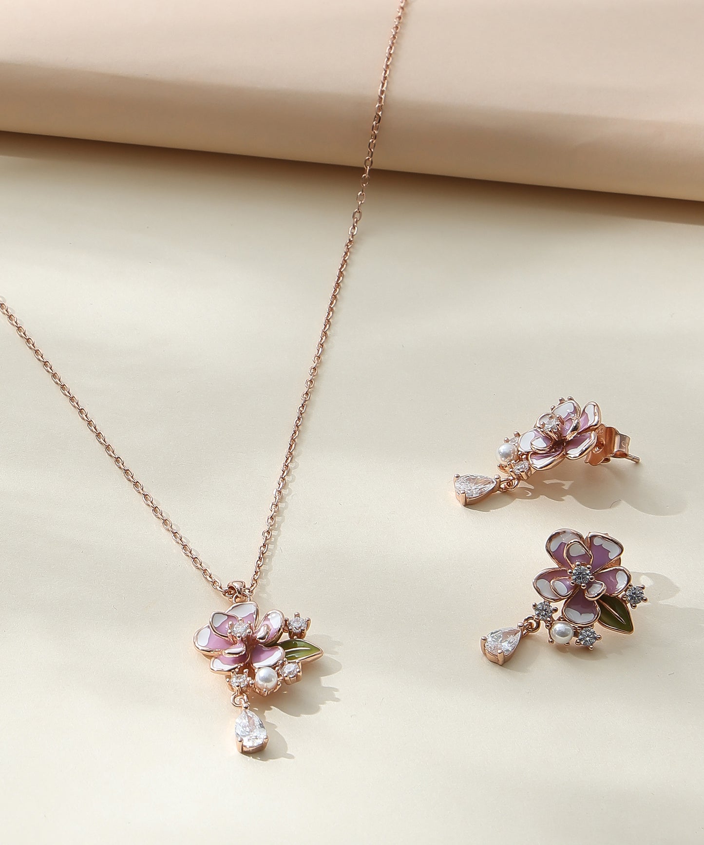 Siora Jewels Cosmo Dream 925 Silver Necklace for Women | Rose Gold Finish with Star Motif & Zircon Detailing
