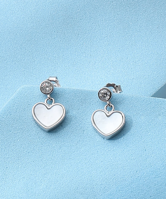 Siora Jewels White Heart 925 Silver Pendant Set for Women | Rhodium Finish with Zircon Detailing