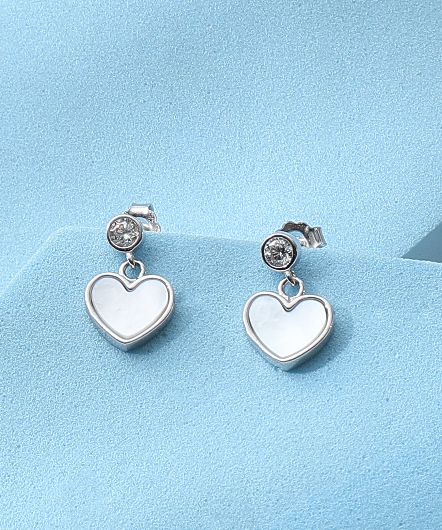 Siora Jewels White Heart 925 Silver Pendant Set for Women | Rhodium Finish with Zircon Detailing