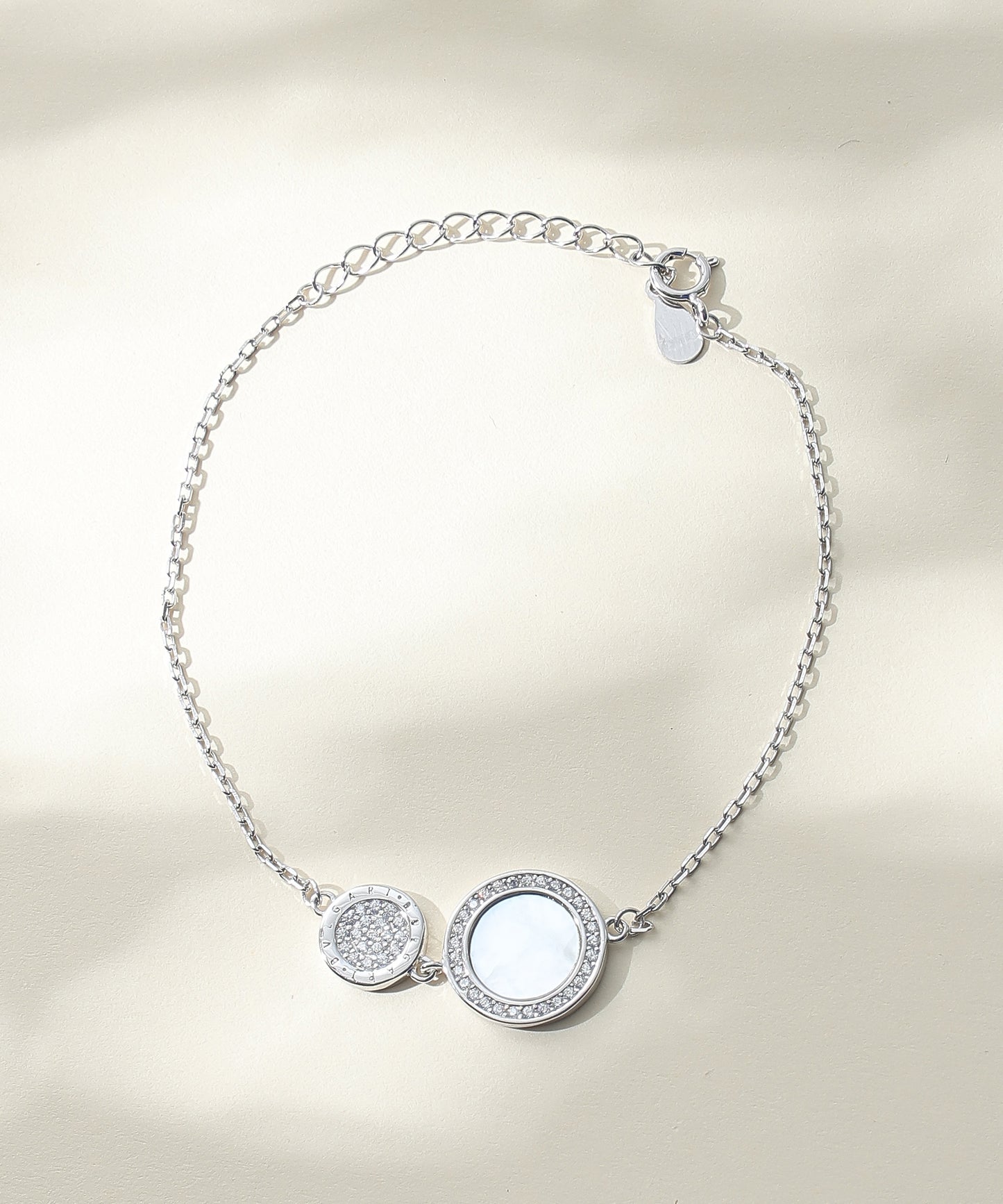 Siora Jewels Mother of Pearl 925 Silver Bracelet for Women | Rhodium Finish with Zircon Accents