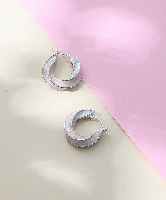 Siora Jewels Classic 925 Silver Hoop Earrings for Women | Rhodium Finish with Polished Shine