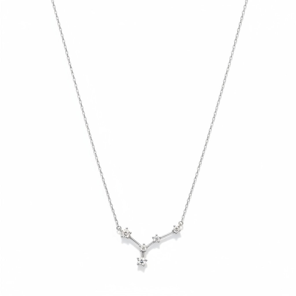 Siora Jewels Constellation 925 Silver Necklace for Women | Rhodium Finish with Zircon Detailing