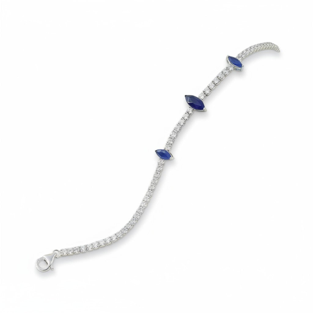 Siora Jewels Ruby Accent 925 Silver Bracelet for Women | Rhodium Finish with Ruby & Zircon Detailing