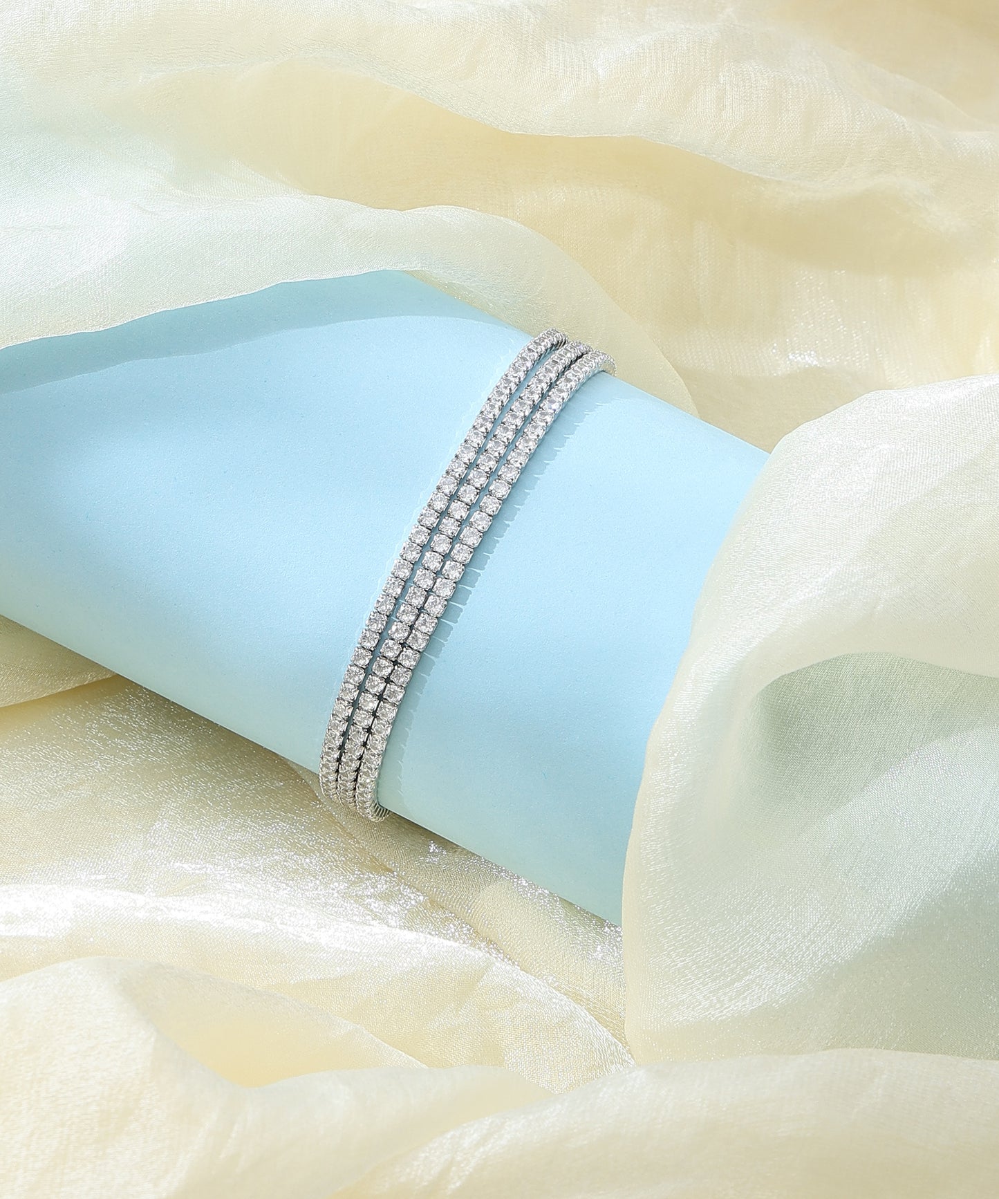 Siora Jewels White Blossom 925 Silver Bracelet for Women | Rhodium Finish with Floral Zircon Detailing