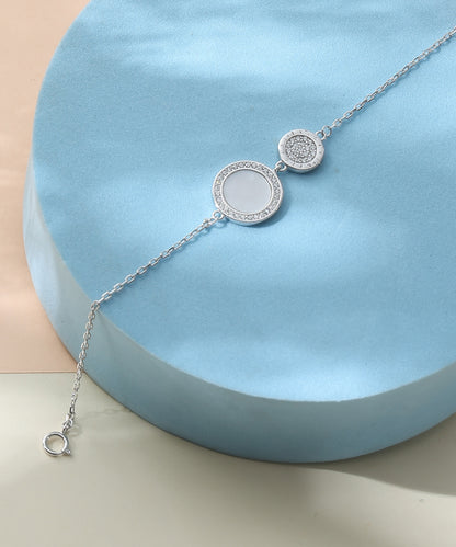 Siora Jewels Mother of Pearl 925 Silver Bracelet for Women | Rhodium Finish with Zircon Accents