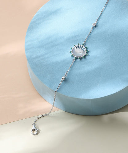 Siora Jewels Evil Eye 925 Silver Bracelet for Women | Rhodium Finish with Enamel & Zircon Detailing