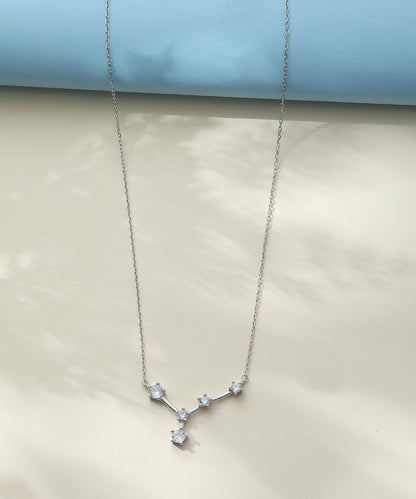 Siora Jewels Constellation 925 Silver Necklace for Women | Rhodium Finish with Zircon Detailing