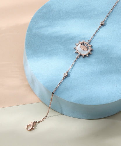 Siora Jewels Evil Eye 925 Silver Bracelet for Women | Rose Gold Finish with Enamel & Zircon Detailing