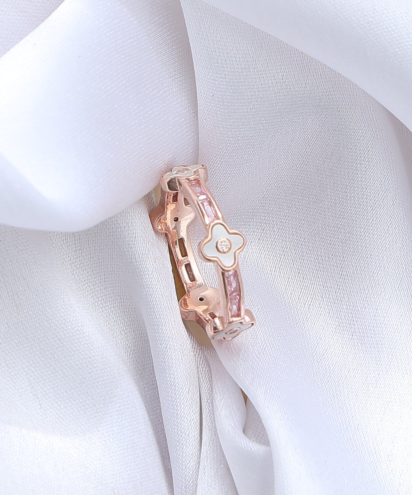 Siora Jewels Eternal Halo 925 Silver Band Ring for Women | Rose Gold Finish Eternity Zircon Ring