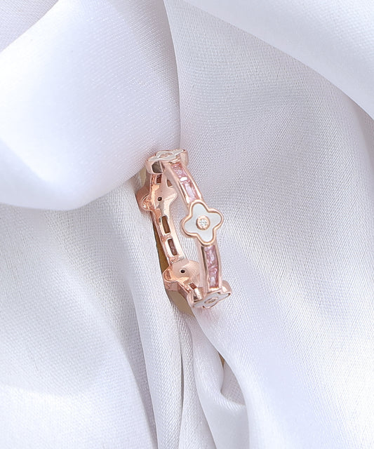 Siora Jewels Eternal Halo 925 Silver Band Ring for Women | Rose Gold Finish Eternity Zircon Ring