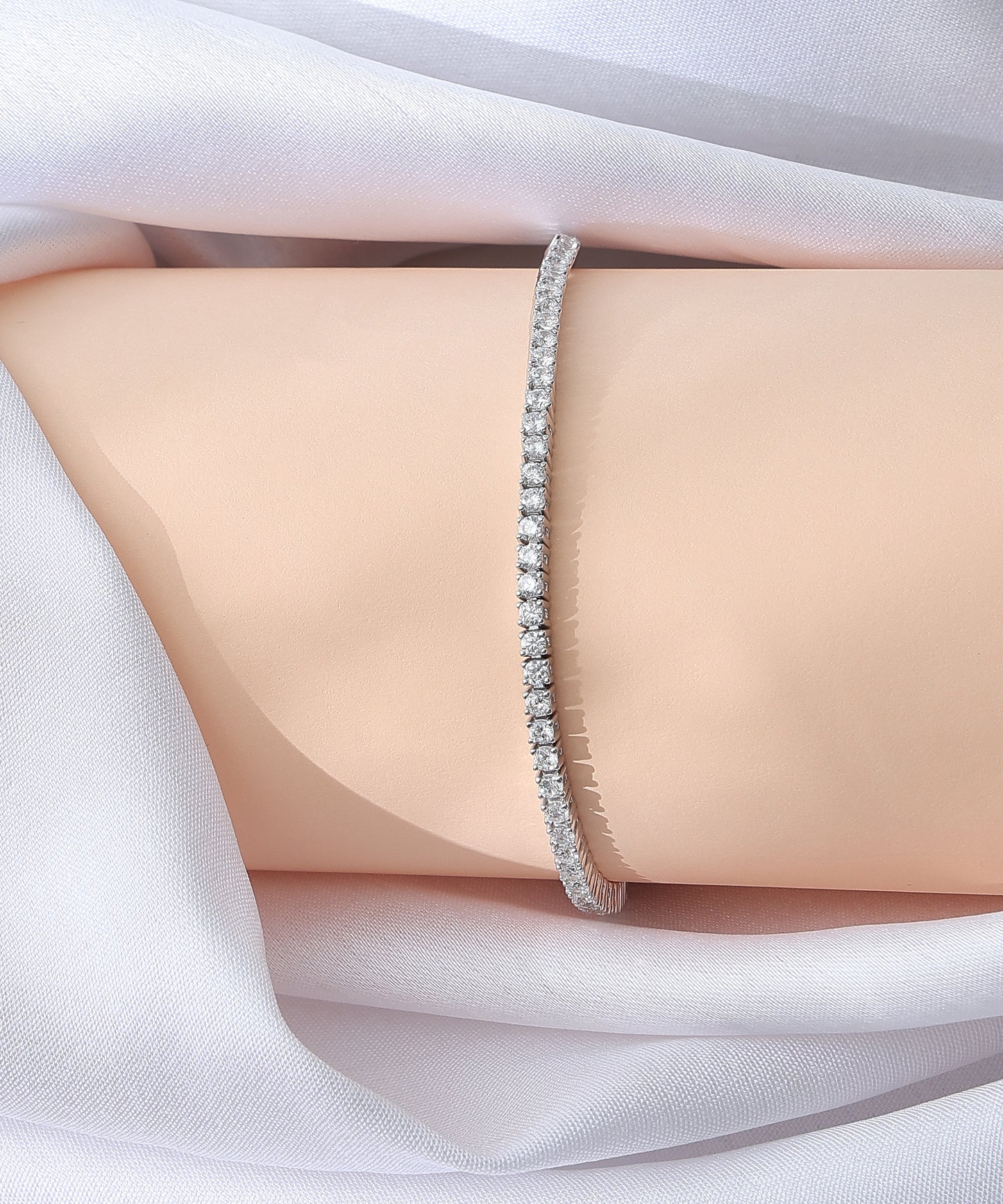 Siora Jewels Tennis 925 Silver Bracelet for Women | Rhodium Finish with AAA+ Zircon Detailing