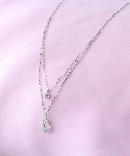 Siora Jewels Lustre Hexa 925 Silver Pendant for Women | Rhodium Finish Hexagon Necklace with Zircon Detailing