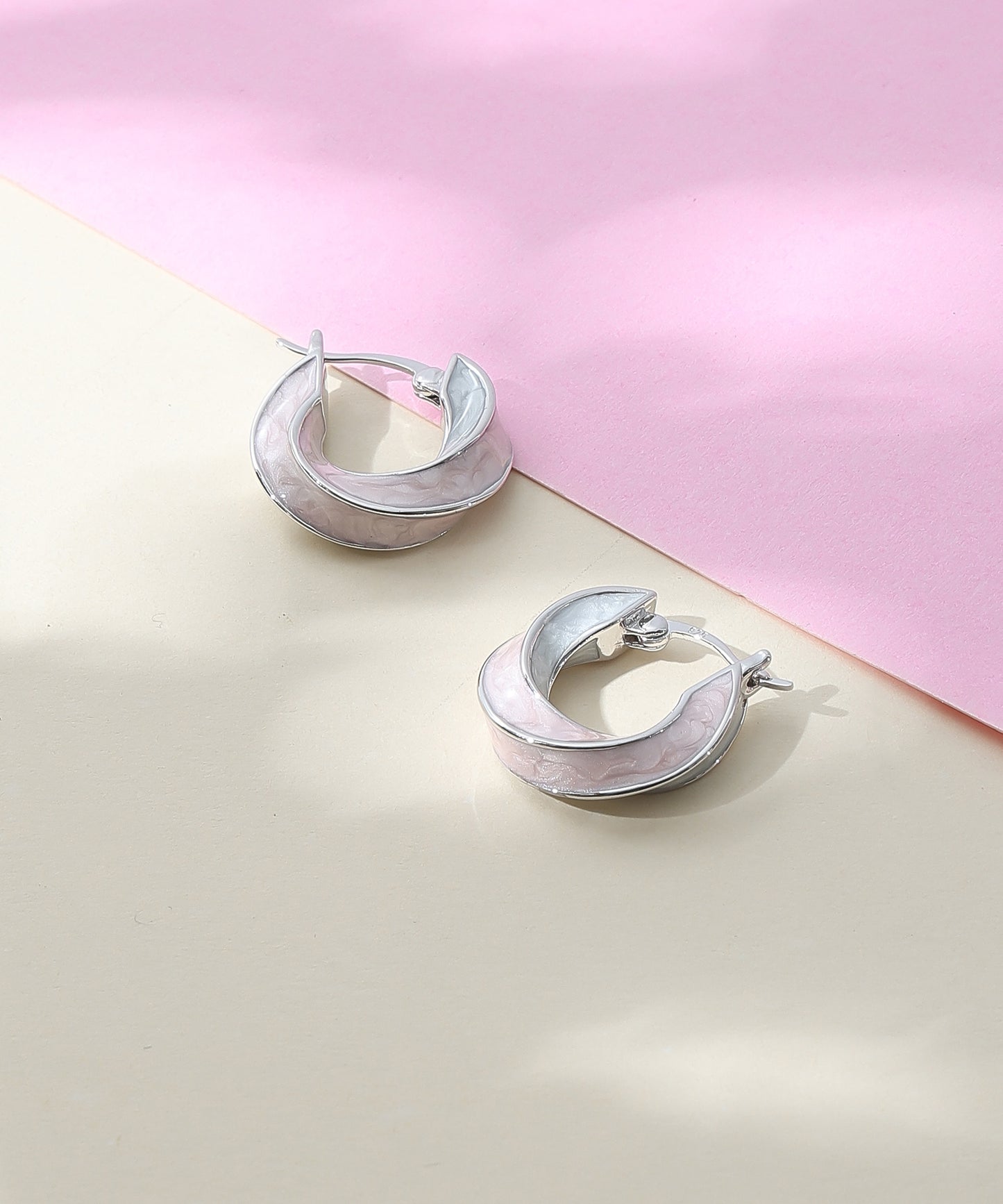 Siora Jewels Classic 925 Silver Hoop Earrings for Women | Rhodium Finish with Polished Shine