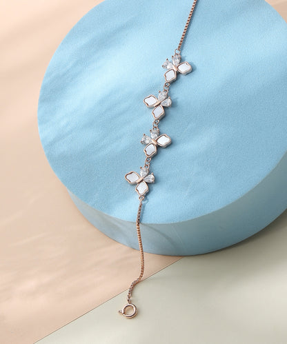 Siora Jewels Floral Charm 925 Silver Bracelet for Women | Rose Gold Finish with Pearl & Floral Detailing