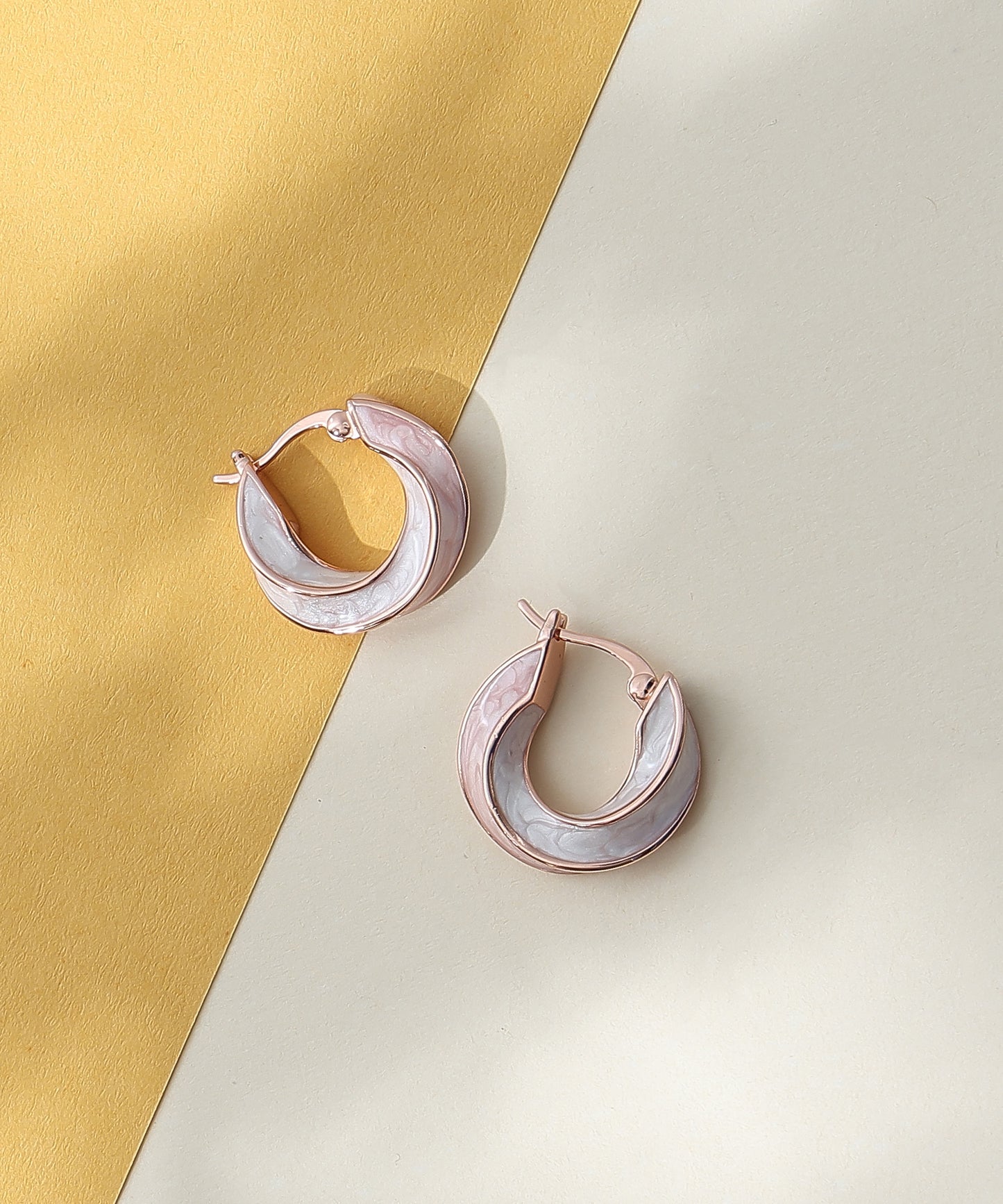 Siora Jewels Classic 925 Silver Hoop Earrings for Women | Rose Gold Finish with Polished Shine