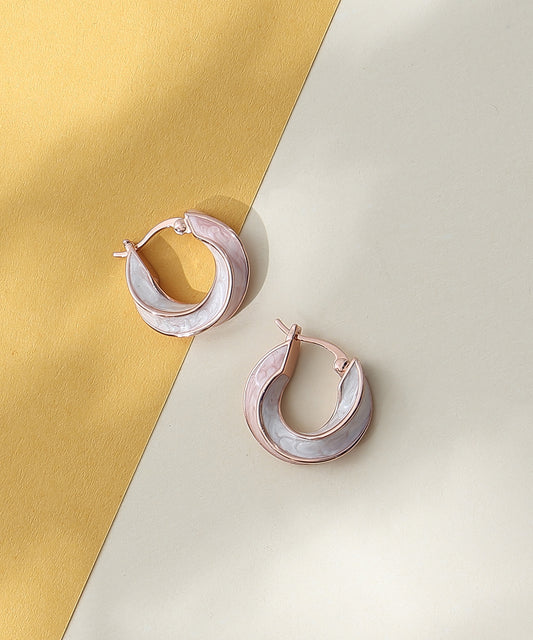 Siora Jewels Classic 925 Silver Hoop Earrings for Women | Rose Gold Finish with Polished Shine