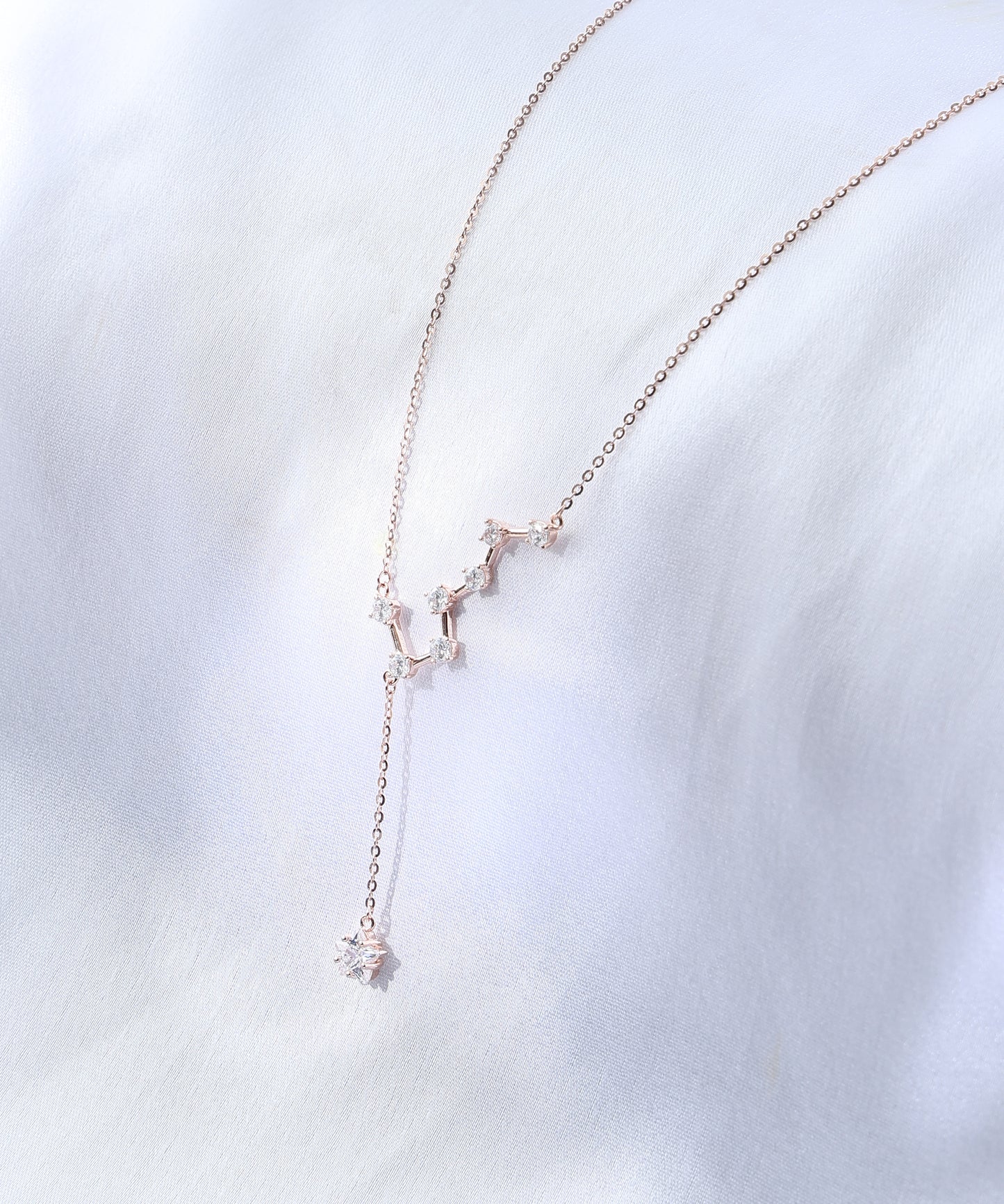 Siora Jewels Orion Trail 925 Silver Necklace for Women | Rose Gold Finish with Zircon Constellation Detailing