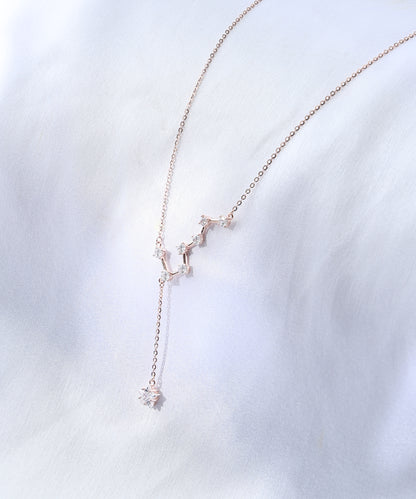 Siora Jewels Orion Trail 925 Silver Necklace for Women | Rose Gold Finish with Zircon Constellation Detailing