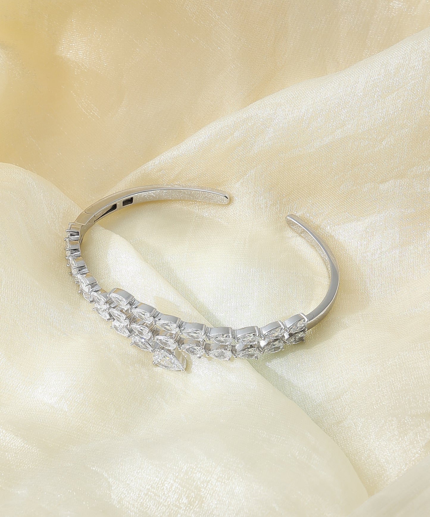 Siora Jewels Bangle Kada 925 Silver Kada for Women | Rhodium Finish with Elegant Minimal Design
