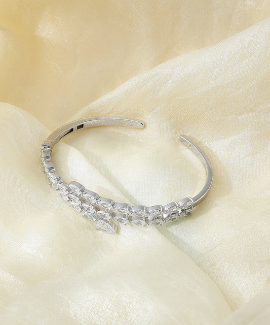 Siora Jewels Bangle Kada 925 Silver Kada for Women | Rhodium Finish with Elegant Minimal Design