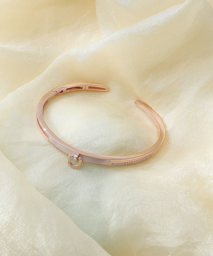 Siora Jewels CZ Kada 925 Silver Kada for Women | Rose Gold Finish with Mother of Pearl & Zircon Detailing