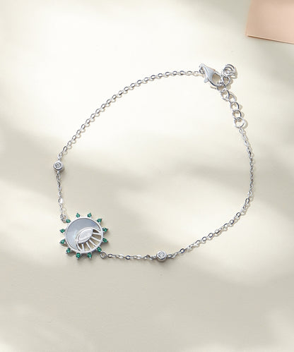 Siora Jewels Evil Eye 925 Silver Bracelet for Women | Rhodium Finish with Enamel & Zircon Detailing