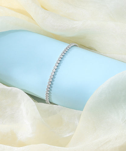 Siora Jewels Classic Tennis 925 Sterling Silver Bracelet for Women | Rhodium Finish with Adjustable Zircon Line Design