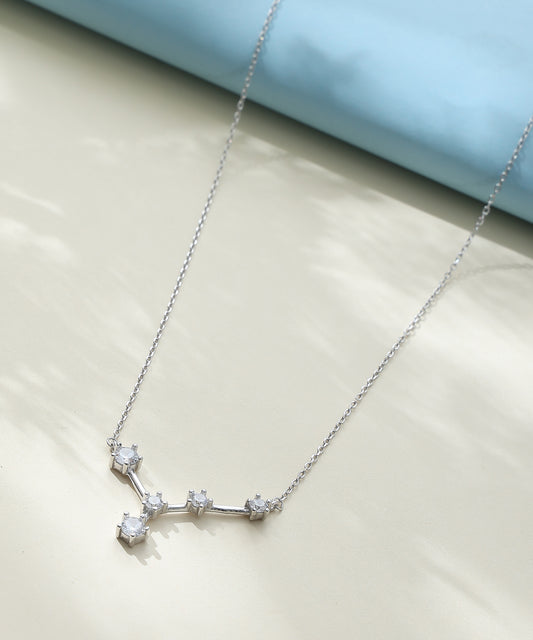 Siora Jewels Constellation 925 Silver Necklace for Women | Rhodium Finish with Zircon Detailing