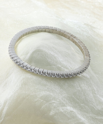 Siora Jewels Adjustable Kada 925 Silver Bracelet for Women | Rhodium Finish with Timeless Minimal Design