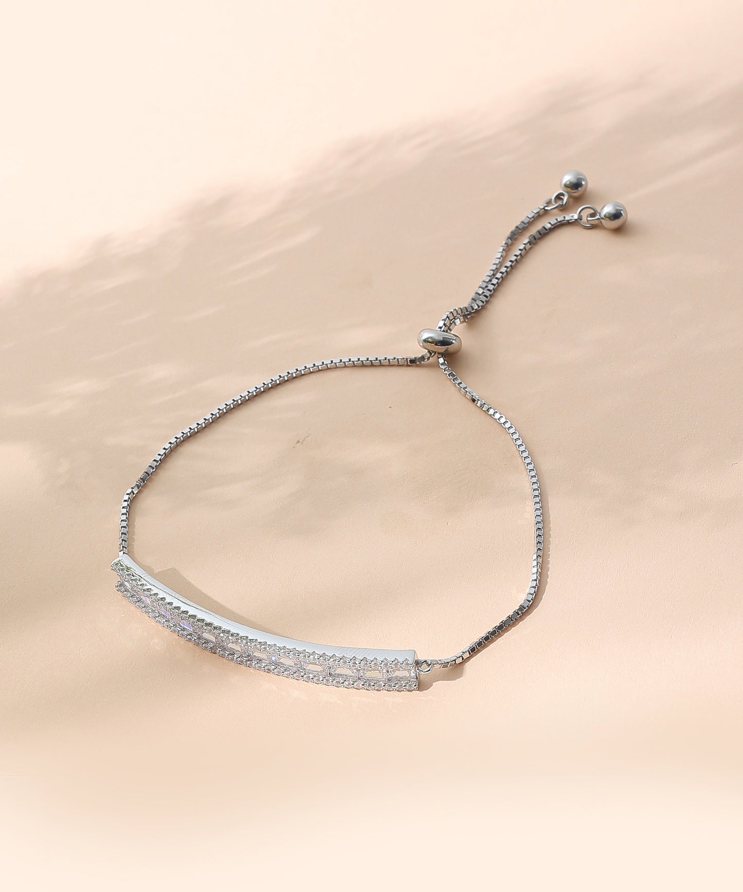 Siora Jewels Linear Luxe 925 Silver Bracelet for Women | Rhodium Finish with Emerald-Cut Zircon Detailing