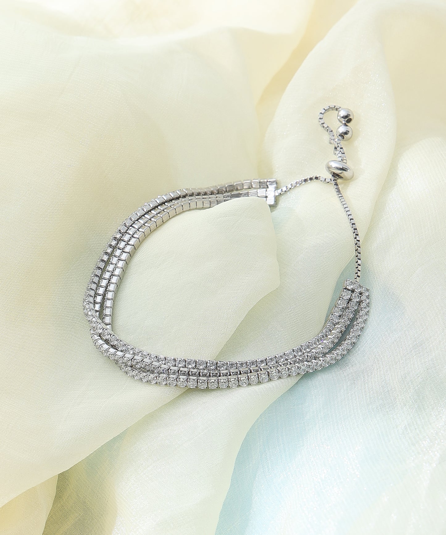 Siora Jewels White Blossom 925 Silver Bracelet for Women | Rhodium Finish with Floral Zircon Detailing