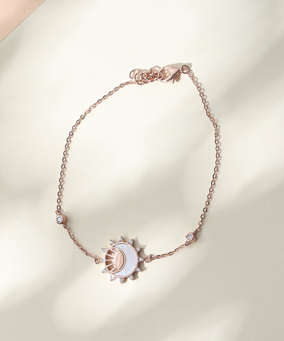 Siora Jewels Evil Eye 925 Silver Bracelet for Women | Rose Gold Finish with Enamel & Zircon Detailing