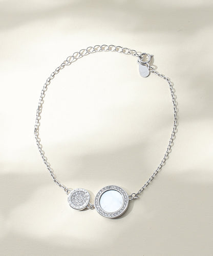 Siora Jewels Mother of Pearl 925 Silver Bracelet for Women | Rhodium Finish with Zircon Accents