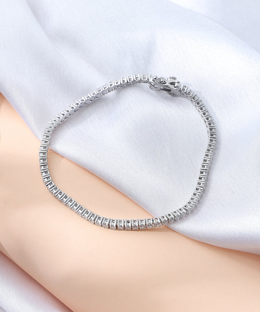 Siora Jewels Tennis 925 Silver Bracelet for Women | Rhodium Finish with AAA+ Zircon Detailing