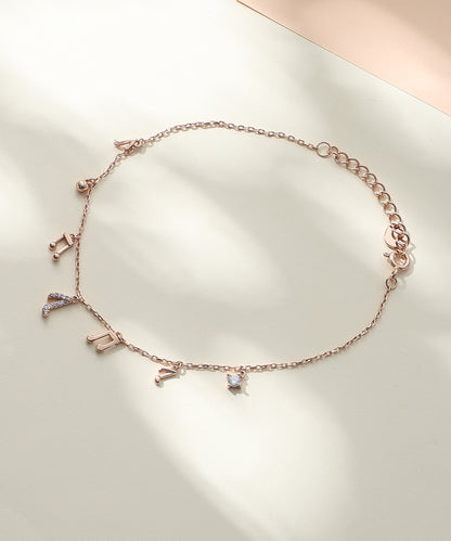 Siora Jewels Music Note 925 Silver Bracelet for Women | Rose Gold Finish with Zircon Detailing