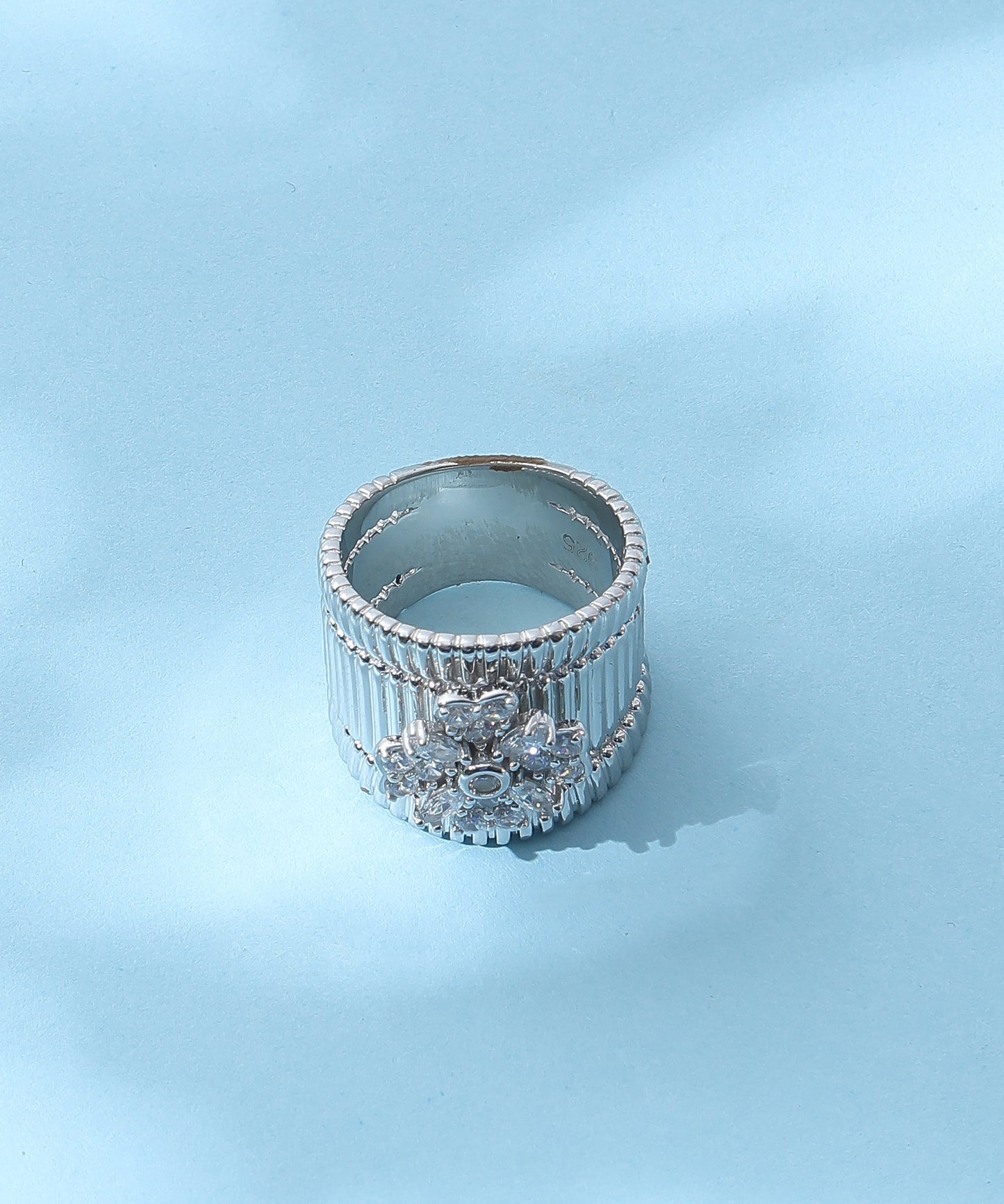 Siora Jewels Crowned Glory 925 Sterling Silver Ring for Women | Rhodium Finish with Pavé Zircon Crown Design