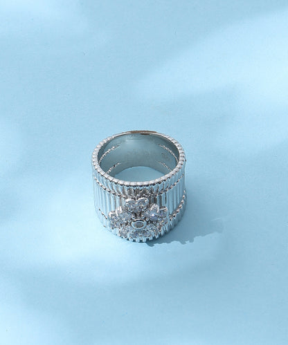 Siora Jewels Crowned Glory 925 Sterling Silver Ring for Women | Rhodium Finish with Pavé Zircon Crown Design