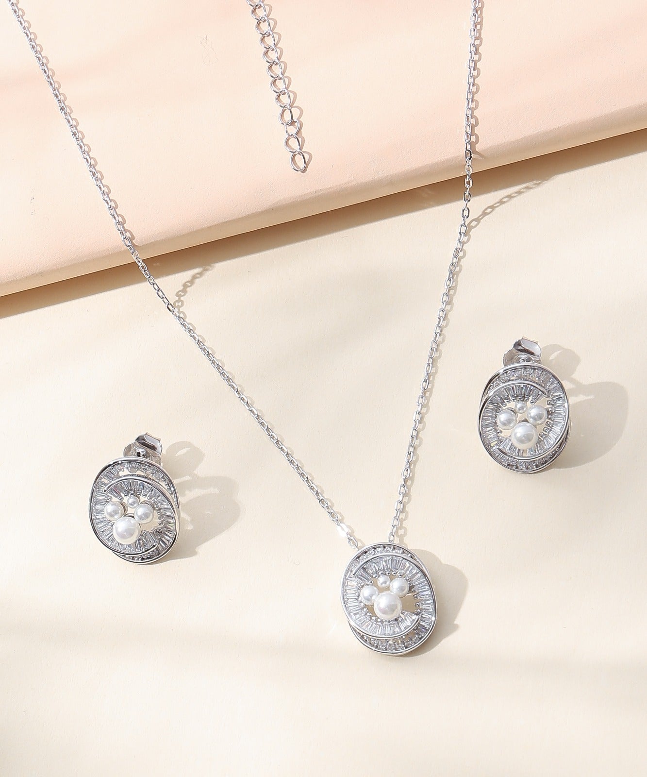 Classic Cluster Studs – Rhodium Finish