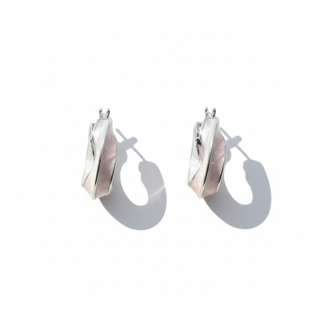 Siora Jewels Classic 925 Silver Hoop Earrings for Women | Rhodium Finish with Polished Shine