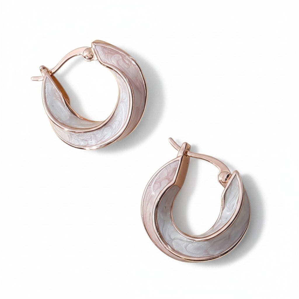 Siora Jewels Classic 925 Silver Hoop Earrings for Women | Rose Gold Finish with Polished Shine
