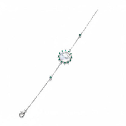 Siora Jewels Evil Eye 925 Silver Bracelet for Women | Rhodium Finish with Enamel & Zircon Detailing