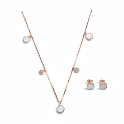 Siora Jewels Minimal Pearl 925 Silver Pendant Set for Women | Rose Gold Finish with Pearl & Zircon Detailing