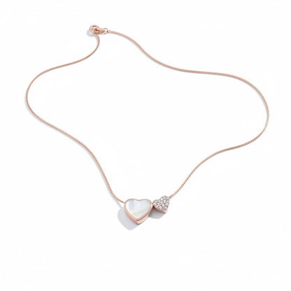 Siora Jewels Eternal Bond 925 Sterling Silver Heart Necklace for Women | Rose Gold Finish with Zircon Detailing