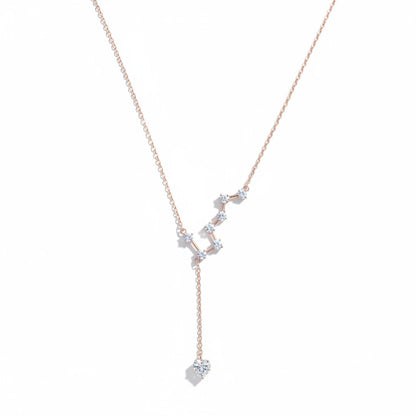 Siora Jewels Orion Trail 925 Silver Necklace for Women | Rose Gold Finish with Zircon Constellation Detailing
