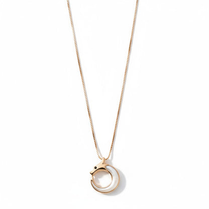 Siora Jewels Aurora Circle 925 Silver Necklace for Women | Rose Gold Finish with Zircon Detailing
