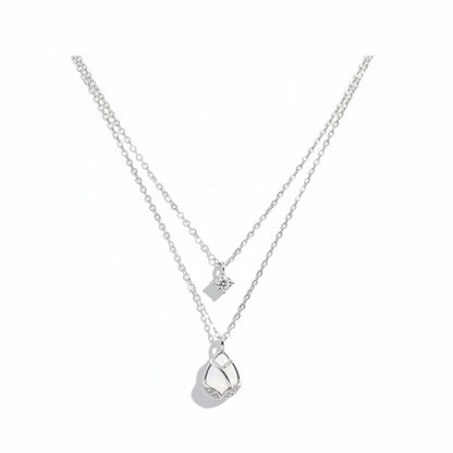 Siora Jewels Lustre Hexa 925 Silver Pendant for Women | Rhodium Finish Hexagon Necklace with Zircon Detailing