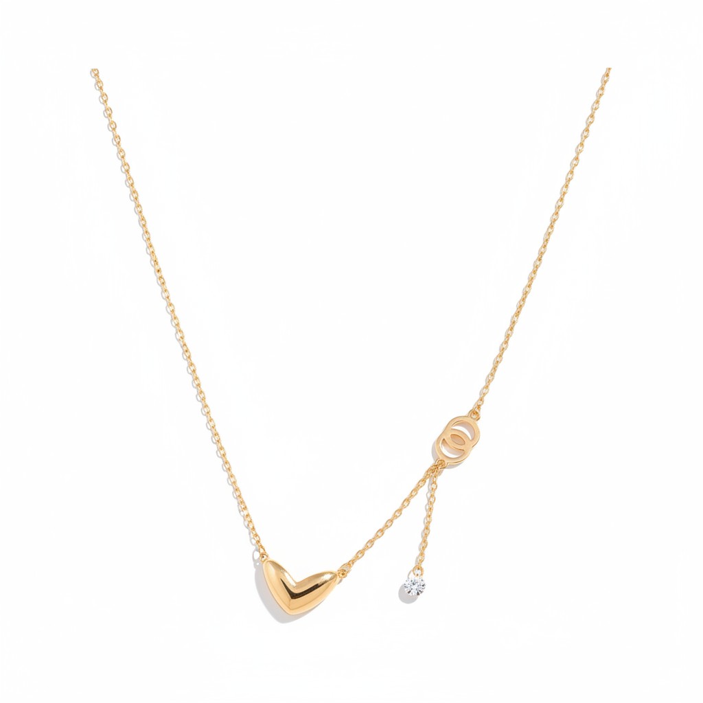 Siora Jewels Eternal Heart 925 Sterling Silver Necklace for Women | Rose Gold Finish with Zircon Accents