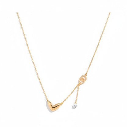 Siora Jewels Eternal Heart 925 Sterling Silver Necklace for Women | Rose Gold Finish with Zircon Accents