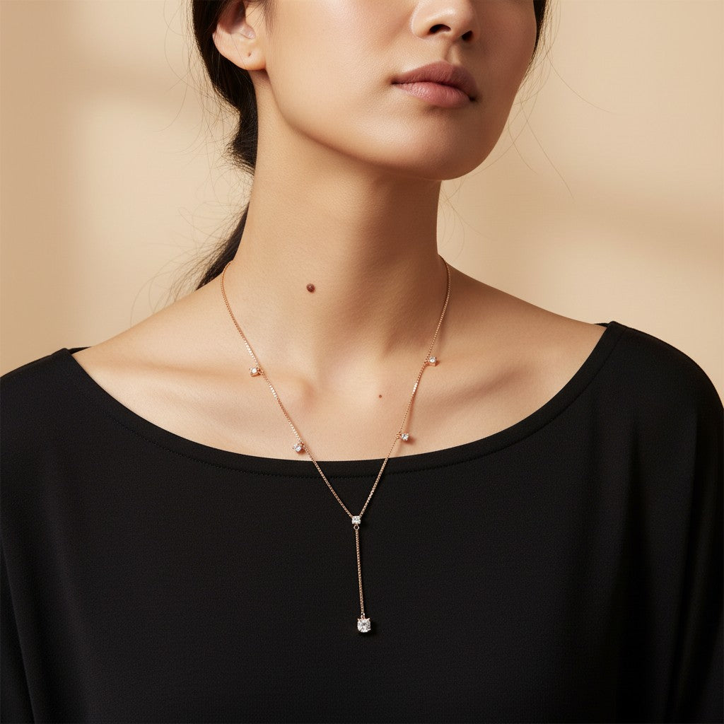 Siora Jewels Eternal Pearl Halo 925 Silver Jewellery Set for Women | Rose Gold Finish with Pearl & Zircon Detailing