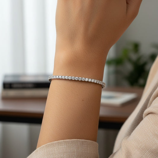 Siora Jewels Adjustable Kada 925 Silver Bracelet for Women | Rhodium Finish with Timeless Minimal Design